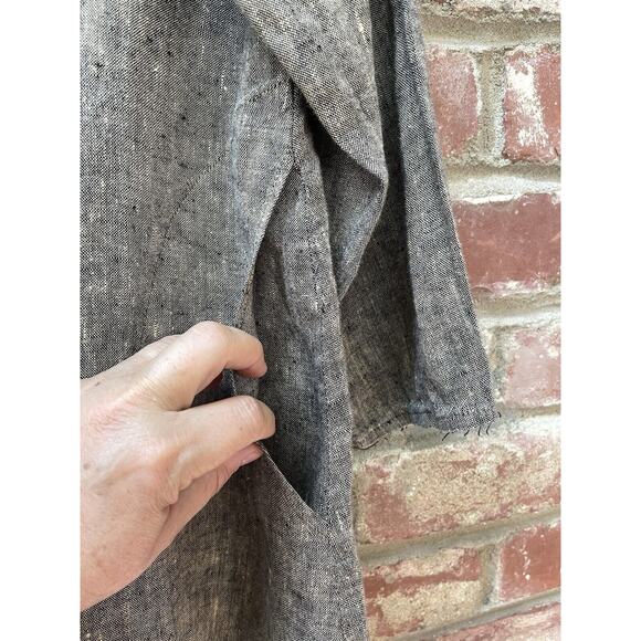 FLAX Oversized Button Down Linen Blazer Jacket Pockets‎ Lagenlook Size Medium - Picture 8 of 13